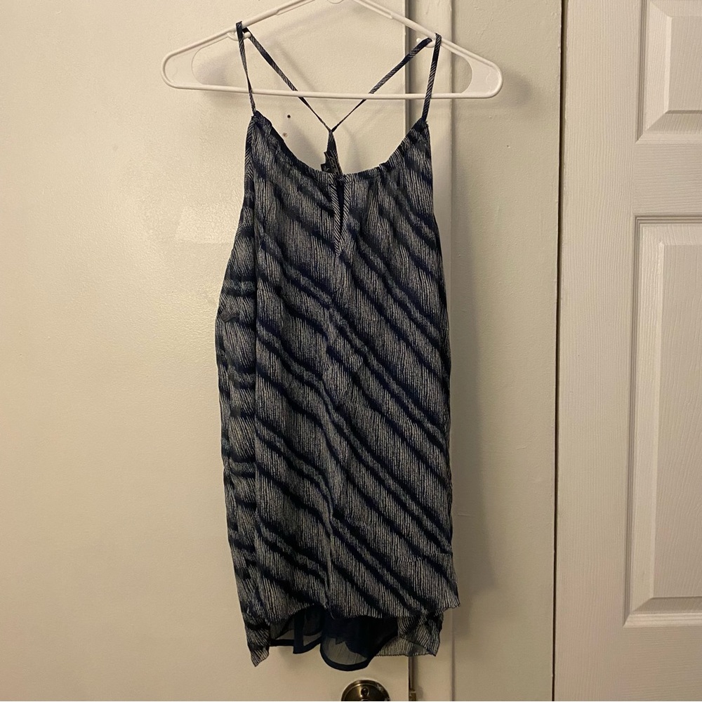 Lucky Brand chiffon blue tank top, size L